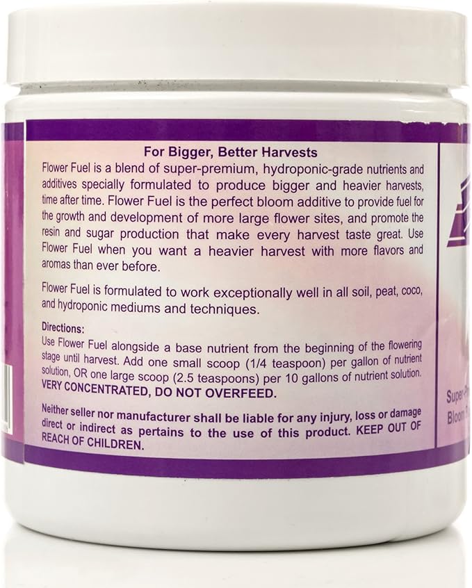 Bloom Booster and Yield Enhancer for Plants - Big Heavy Healthy Harvests for Use in Soil and Hydroponics - Concentrated Phosphorus and Potassium - Flower Fuel 1-34-32 250g