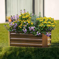 LuxenHome Galvanized Raised Garden Bed Kit 32 Rectangular Raised Garden Box Metal Planter Box Ourtdoor Large Plant Pot Planting Bed Gardening Tools for Vegetables Flowers Herbs