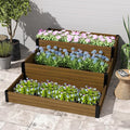Composite Garden Planter Box with Open Base - Outdoor Modular Raised Bed for Vegetables Flowers and Herbs Durable Eco Friendly Easy to Assemble Low Maintenance