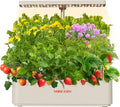 SUNCOZE Hydroponics Growing System Kit 12 Pods 24W LED Grow Light Indoor Garden 4L Water Tank with Quiet Pump Adjustable Height Herb Garden Planter Indoor Kit Gardening Gifts Beige