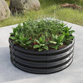 32.08*11.4 Tall Round Raised Garedn BedMetal Raised Beds for Vegetables Outdoor GRaised Planter Box Backyard Patio Planter Raised Beds for Flowers Herbs Fruits Black