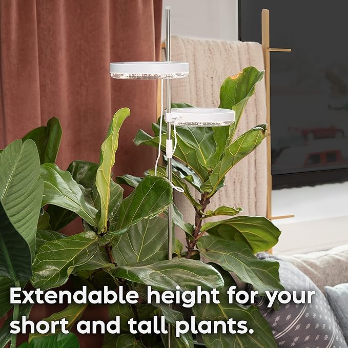 HALO Plant Light - 2 Adjustable LED Rings Warm White Spectrum - LED Grow Lights for Indoor Plants Seed Starting Seedlings Succulents Herbs &amp Vegetables - Plant Lights for Indoor Growing