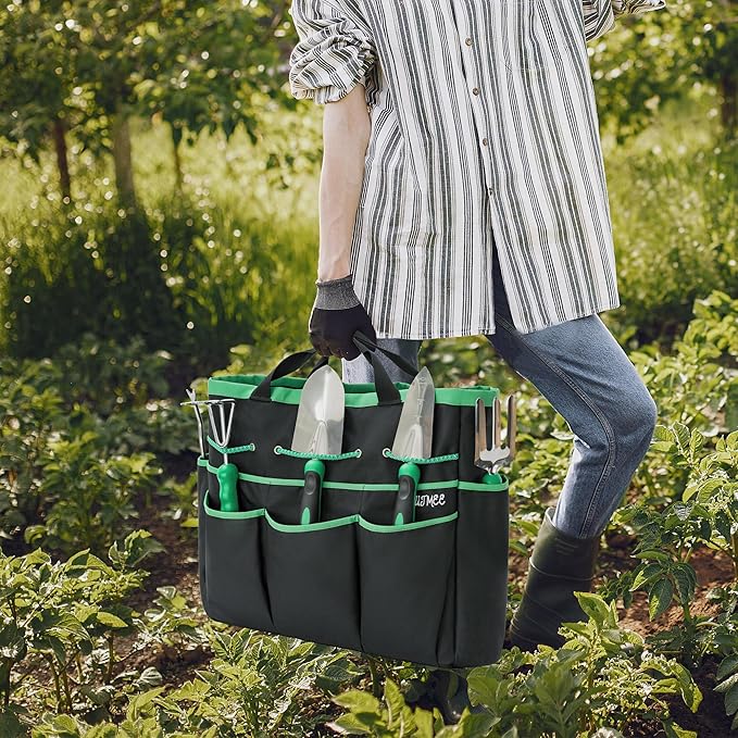 Garden Tool Set with Bag and Gloves Heavy Duty Stainless Steel Gardening Tool Set Ideal Gardening for Women and Men Set of 9