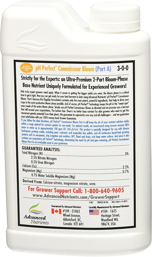 Advanced Nutrients pH Perfect Connoisseur Bloom Part A Plant Nutrient 1 L