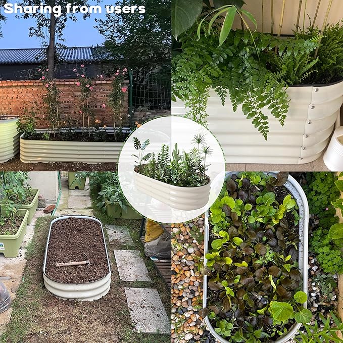 Galvanized Raised Garden Bed Kit Outdoor Metal Garden Planter Box for Backyard Gardening Planting Vegetables and Patio (47.2x23.6x11.8)
