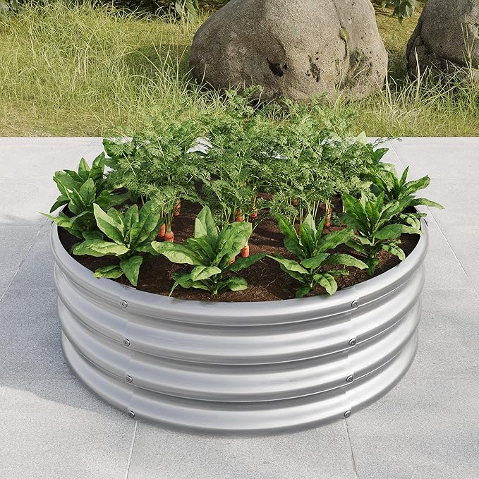 32.08*11.4 Tall Round Raised Garedn BedMetal Raised Beds for Vegetables Outdoor Garden Raised Planter Box Backyard Patio Planter Raised Beds for Flowers Herbs Fruits