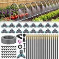 Drip Irrigation System 100FT 1/4 360°Adjustable Garden Watering System with 16pcs Copper Nozzles Drip Irrigation Kit for Outdoor Plants Greenhouse Watering System