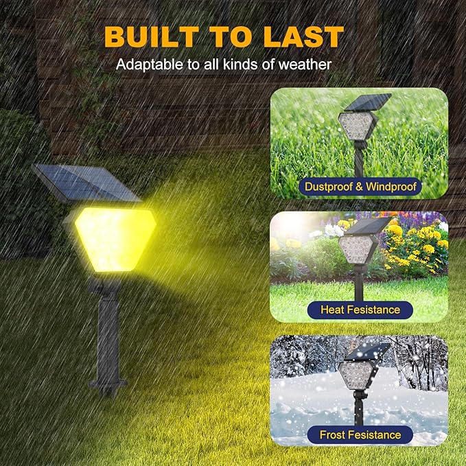 T-SUN Solar Spotlights Outdoor Color Changing Landscape Lights Halloween Lights Outdoor IP65 Waterproof Landscape Lighting Auto On/Off for Garden Yard Lawn Pathway 12-Pack
