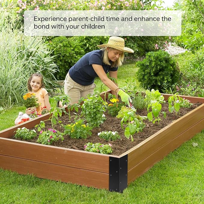 8 PCS Raised Garden Bed Corner Brackets for 10-24 Height Wood Frame BedMetal Raised Bed Corner Brackets 11 x 3 x 3 Raised Bed Corners Connectors for Vegetable Flower Planter Garden.