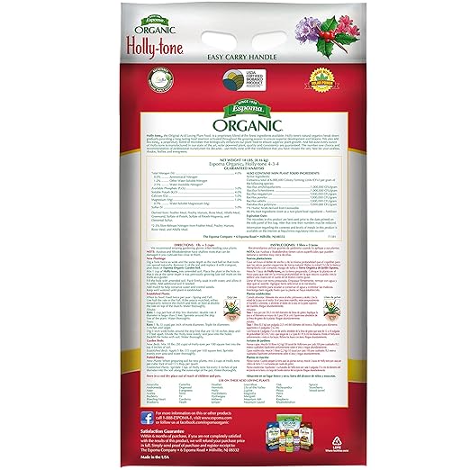 Espoma Organic Holly-tone 4-3-4 Natural &amp Organic Evergreen &amp Azalea Plant Food 18 lb. Bag The Original &amp Best Fertilizer for all Acid Loving Plants including Rhododendrons &amp Hydrang