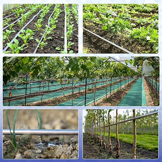1640 FT 5/8 Inch Drip Tape 6 Spacing Roll 8 Mil Drip Irrigation Tape0.5 GPH/Hole Irrigation Tubing Hose Silver Anti-Bird Pecking Anti-UV Design for Garden Agricultural Irrigation Watering System