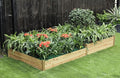 LuxenHome Wood 2 Section Raised Garden Bed 106 Inch Raised Garden Bed Fir Wood Planting Bed Solid Wood for Vegetable Flower Herbfor Outdoor Lawn Yard Patio Use