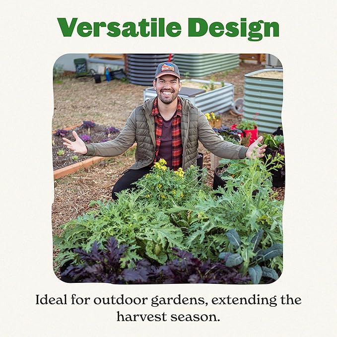 Epic Gardening 6-in-1 Modular Galvanized Raised Garden Bed Kit 29 Tall Metal Planter Box Durable Aluzinc Steel Raised Garden Bed Outdoor for Vegetables Herbs Flowers &amp Fruits - Small Light Cl