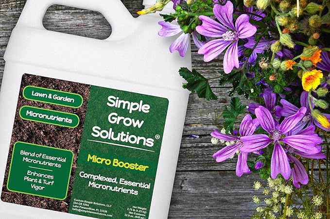 Micronutrient Booster Fertilizer (32 Ounce) and Accelerate Non-Ionic Liquid Surfactant (32 Ounce) - Simple Grow Solutions - Lawn Garden and Indoor Plants