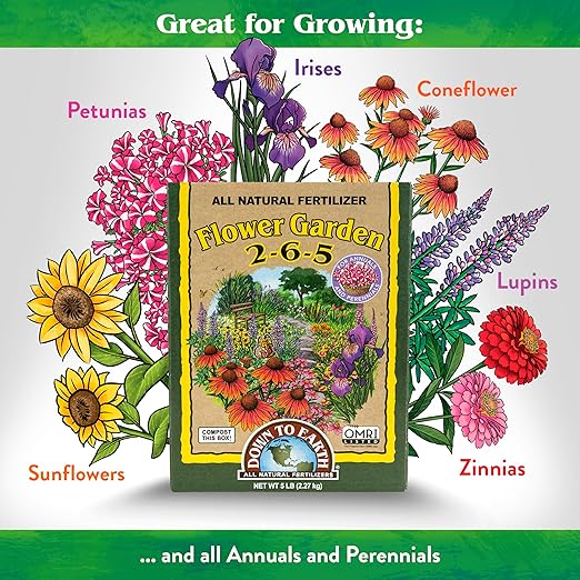 Down to Earth All Natural Fertilizer Organic Backyard Bundle Flower Garden and Vegetable Garden 5lb Each