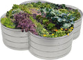 Sunnydaze Galvanized Raised Garden Bed - Metal Raised Bed for Gardening - Outdoor Planter Box for Flowers Plants and Vegetables - Silver - 12” H Clover