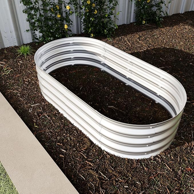 4x2x1ft Raised Garden Bed Kit Galvanized Planter Raised Garden Beds for Outdoor for VegetablesFlowers Herbs Heavy Duty Rust Resistant Easy Assembly