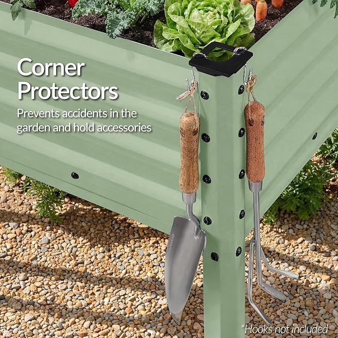 Best Choice Products 48x24x30in Galvanized Raised Garden Bed Metal Elevated Planter Box Vegetable Garden for Backyard Patio Balcony - Sage Green