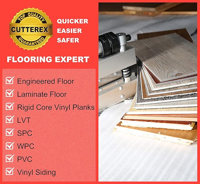13 Laminate Floor Cutter Vinyl Floor Cutter - Meet Multi-Angle/Length Cutting A Flooring Tool also Cuts-Engineered Wood Floor LVP VCT SPC WPC Long Life HSS Blade Mounted!