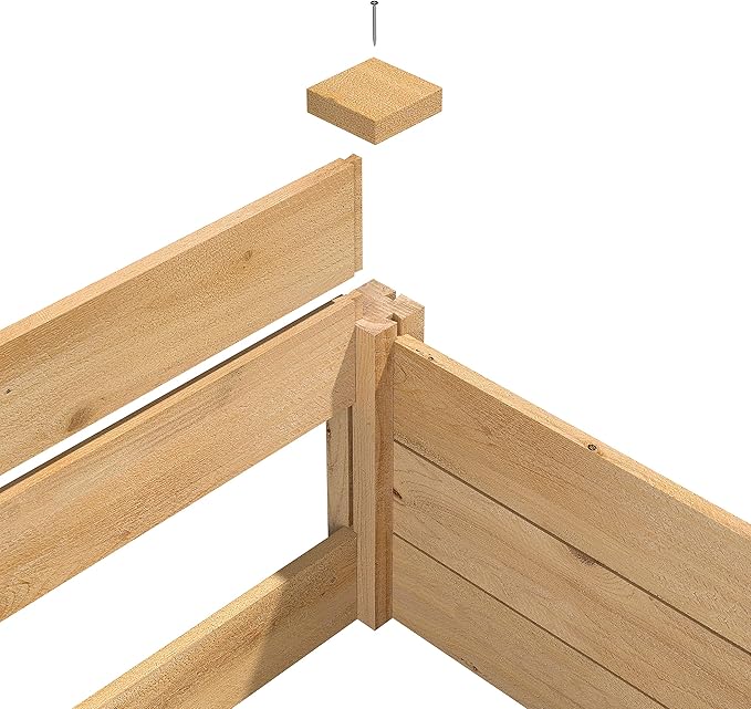 Greenes Fence Classic Cedar Raised Garden Bed 4' x 4' x 7 (1/2 Thick) - Made in USA with North American Cedar