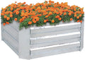 Sunnydaze 11.75 H Raised Metal Garden Bed - Galvanized Raised Garden Bed Outdoor for Vegetables and Flowers - Silver - Square