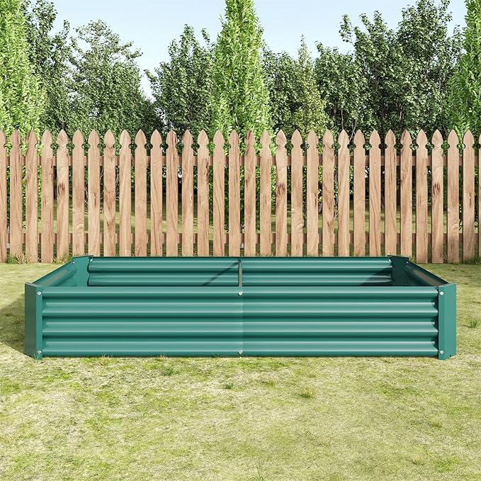 Raised Garden BedRaised Beds for Gardening Outdoor for Vegetables Flowers Ground Planter BoxGalvanized Raised Garden Beds. (Green with 6x3x1ft)