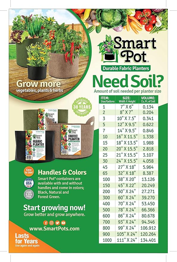Smart Pots 12100 Big Bag Bed Fabric Raised Bed Black