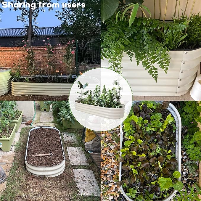 Galvanized Raised Garden Bed Kit Outdoor Metal Garden Planter Box for Backyard Gardening Planting Vegetables and Patio (70.8x23.6x11.8)