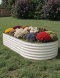 10x4x1.5ft Raised Garden Bed - Durable Weather-Resistant Wooden Planter Box for Vegetables Herbs and Flowers - Easy Assembly Elevated Garden Bed for Small Spaces and Urban Gardening（Beige）