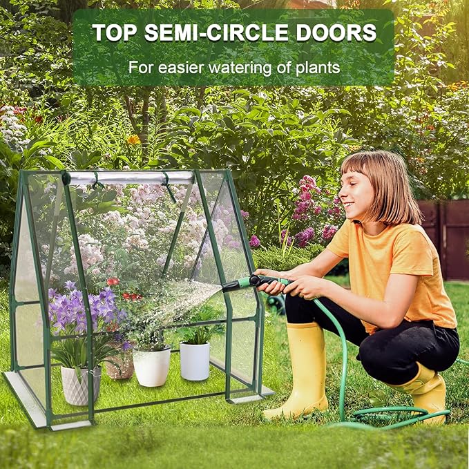 Mini Greenhouse 35×35×36 Portable Greenhouse for Indoor Outdoor Small Green House for Plants Seedling Germination (Clear 35x35x36 inch)