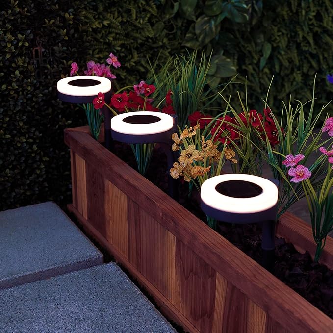 Alpine Corporation 15 Tall Outdoor Solar Pathway Light with 13 Warm White SMD 3.5LM LED for Patio Lawn Yard and Garden Black - Set of 3