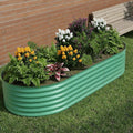 IDEALHOUSE 8x4x1.5 Ft Galvanized Metal Raised Garden Bed 24-Inch Tall Outdoor Planter Box for Vegetables Flowers &amp Herbs Rust-Resistant Garden Beds for Backyard Patio or Balcony Green
