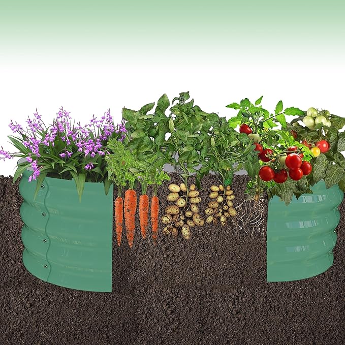 2-Pack Galvanized Raised Garden Bed 4x4x1ftOutdoor Metal Raised Garden Bed Floral Frame Open Bottom for Vegetables Herbs Flowers Rust-Resistant Steel Garden Bed Kit