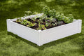 Vita Classic 4 Foot x 4 Foot x 11 inch White Vinyl Raised Modular Garden Bed White PVC BPA and Pthalate Free VT17108