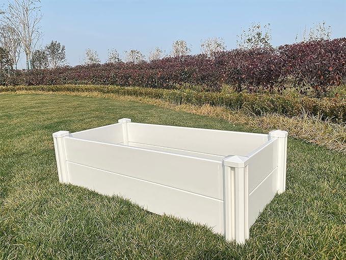 4' x 2' Vinyl Raised Garden Bed Screwless Planter Box for Gardening Whelping Pen and More