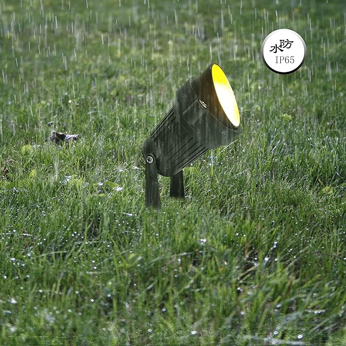 Outdoor LED Spotlight Timer Waterproof Bright Outdoor Flag Light Landscape Automatic Mini Lawn Lamp 7W Graden Lights Lawn Decorative Lamp with Plug Courtyard Front Yard Warm White WJTG0007