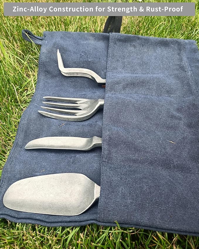 Elegant Gift Boxed Garden Tool Set - Customized Name Heavy Duty Galvanized Steel 4-Piece Kit with Shovel Trowel Fork Rake for Gardening
