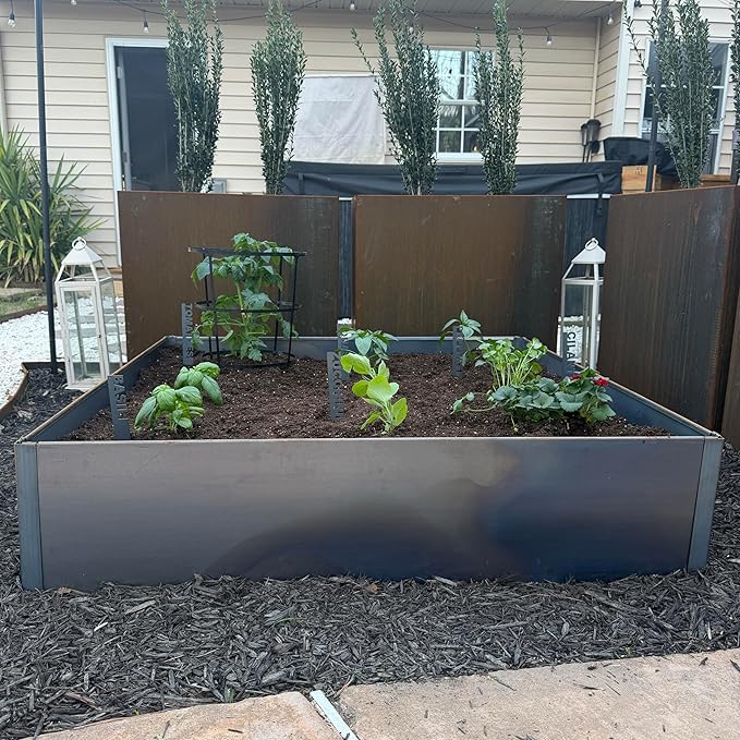 Edge Right - Raised Garden Bed Kit - COR-Ten Steel (8 COR-Ten Steel 2 FT x 2 FT)
