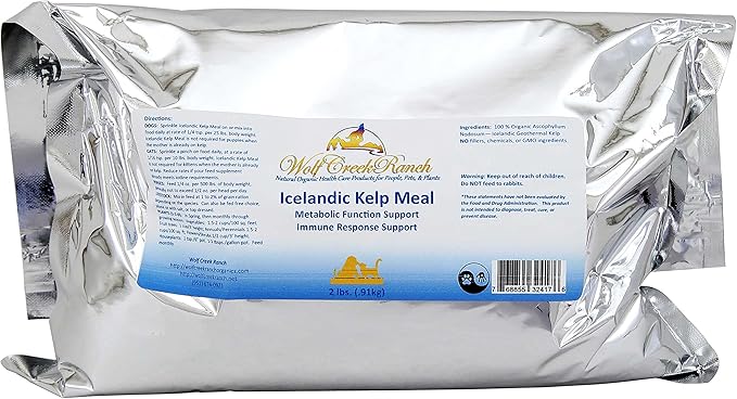 Wolf Creek Ranch Icelandic Kelp Meal - Loaded with Nutrients That Support Your Livestock Or Pet &amp A Natural Seaweed Fertilizer for Plants Icelandic Kelp Meal 2lbs