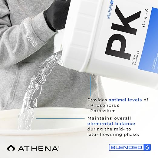 Athena Blended PK | Bloom Booster Fertilizer for Mid-to-Late Flowering | Liquid Bloom Fertilizer | NPK 0-4-5 | 5 Gallon