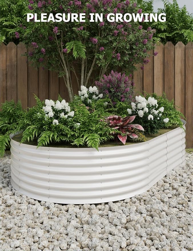2 Pcs Raised Garden Beds Outdoor 10x4x1.5 ft - Galvanized Steel Planter Box for Vegetables Flowers Rust-Resistant Garden Box Easy Assembly Raised Beds Durable Planters for Outdoor Plants Beige