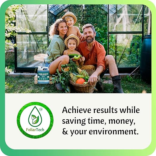 Humic Acid Organic Lawn Fertilizer - Fulvic Humic Mineral Blend for Trees Shrubs Ornamentals Vegetables &amp Crops - Enhancer &amp Garden Soil Conditioner by FoliarTech 34 OZ