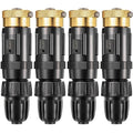 Feekoon 4 Set 25 Psi Drip Irrigation Faucet Adapter Kit 1/2'' Irrigation Tubing to 3/4'' Faucet Water Pressure Regulator Backflow Preventer with Filter Drip System Parts