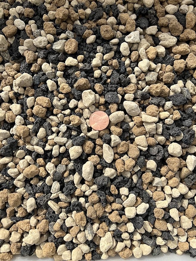 Cali-Bon Pre Mixed Black Lava Japanese Akadama Hyuga Pumice for Cactus &amp Succulent Bonsai Soil Mix - Large Grain Inorganic Additive (2.5 Quarts)