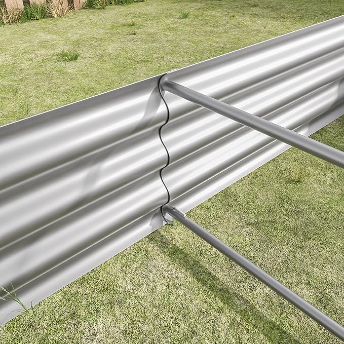Raised Garden Bed Planter Raised beds Outdoor vego Garden Easy to Install Metal Garden beds Used for Growing Vegetables Flowers and herbaceous Plant(Silver6x3x1ft)
