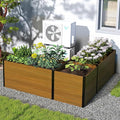 Composite Garden Planter Box with Open Base - Outdoor Modular Raised Bed for Vegetables Flowers and Herbs Durable Eco Friendly Easy to Assemble Low Maintenance