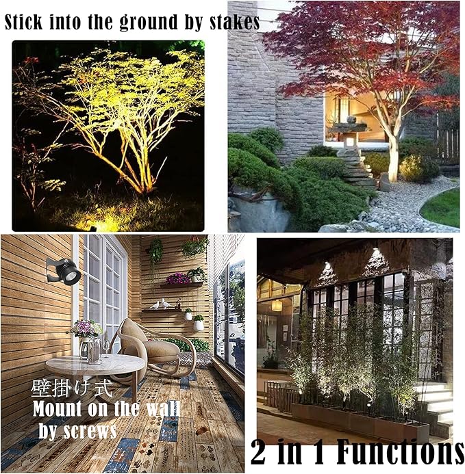 Outdoor LED Spotlight Timer Waterproof Bright Outdoor Flag Light Landscape Automatic Mini Lawn Lamp 7W Graden Lights Lawn Decorative Lamp with Plug Courtyard Front Yard Warm White WJTG0010