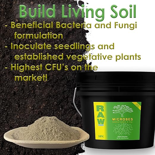RAW Microbes Grow 10lb - Plant Growth Enhancer with Endomycorrhizae and Rhizosphere Bacteria