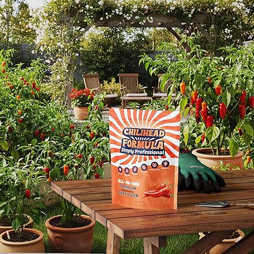 Chilihead Formula - All-in-One Fertilizer for Peppers &amp Chilies with Balanced Nutrition - Water Soluble Plant Food for Bold Harvests &amp Thriving Plants - 1 LB Pouch