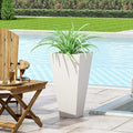 13 Outdoor Small Stone Planter White